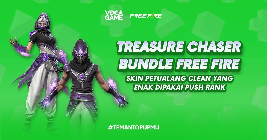 Treasure Chaser Bundle Free Fire, Skin Petualang Clean yang Enak Dipakai Push Rank