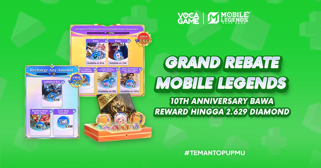 Grand Rebate MLBB 10th Anniversary Bawa Reward Senilai 2.629 Diamond